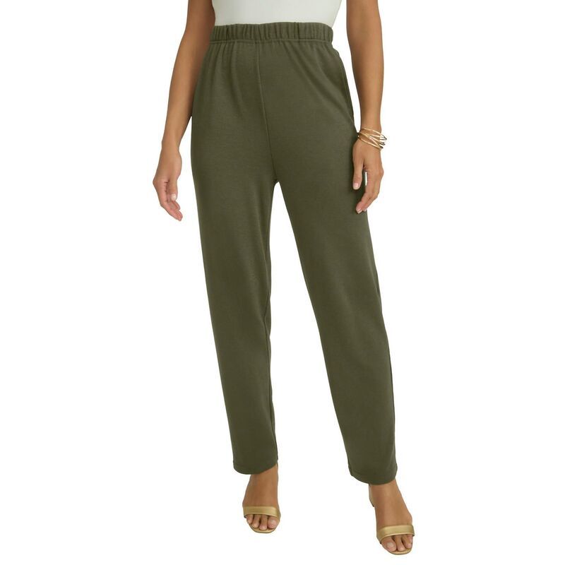 ジェシカロンドン レディース ボトムス カジュアルパンツ ストレート プラスサイズ Jessica London Womens Plusize Soft Ease Straight Leg Pant Dark Olive Green グリーン