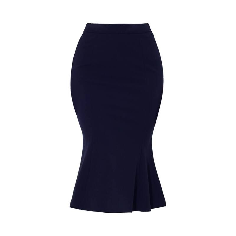 アレグラ ケー レディース ボトムスカート ミディ ALLEGRA K Womens Mermaid Skirt Hight Waist Metal Decor Fishtail Pencil Midi Skirt Navy Blue ネイビー