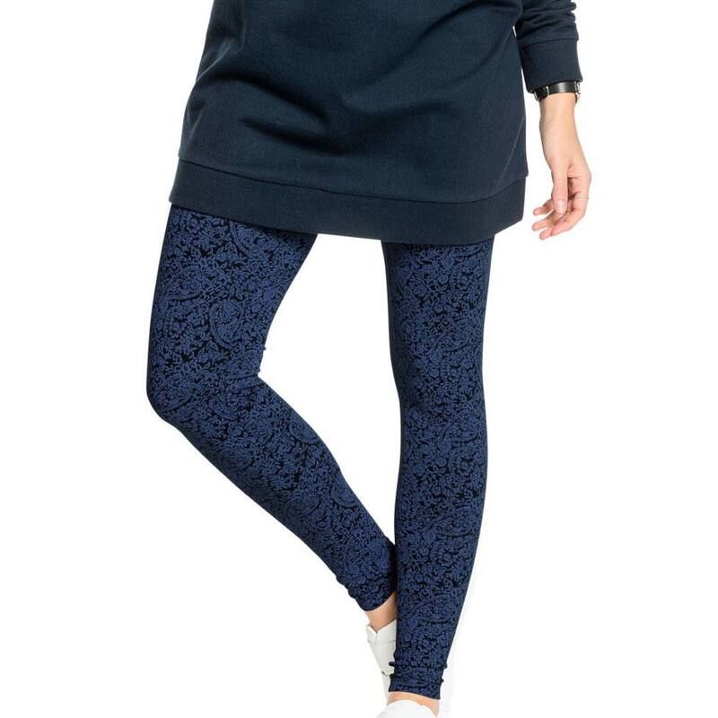 Ellos レディース ボトムス カジュアルパンツ プラスサイズ ニット ellos Plusize Stretch Knit Legging Navy Paisley ネイビー