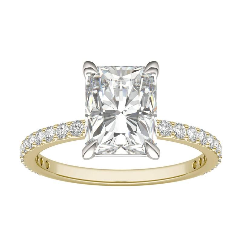 チャールズ アンド コルバード レディース アクセサリー リング Charles Colvard 10k Gold Two Tone LabCreated Moissanite Radiant Solitaire Ring 10k Two Tone ゴールド