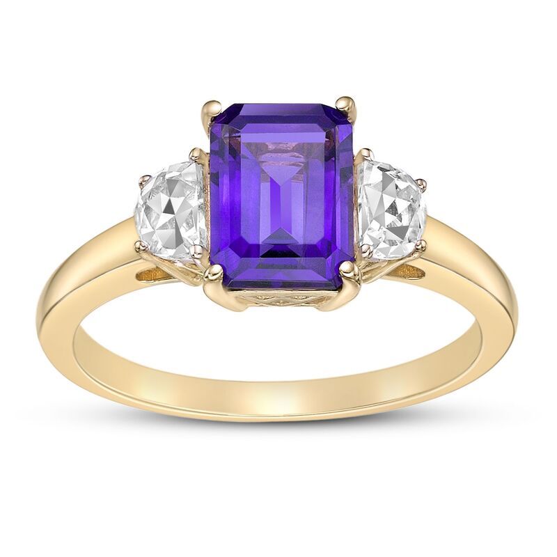 Gemminded レディース アクセサリー リング Gemminded 18k Gold Over Sterling Silver Amethyst LabCreated White Sapphire Ringold Tone ゴールド