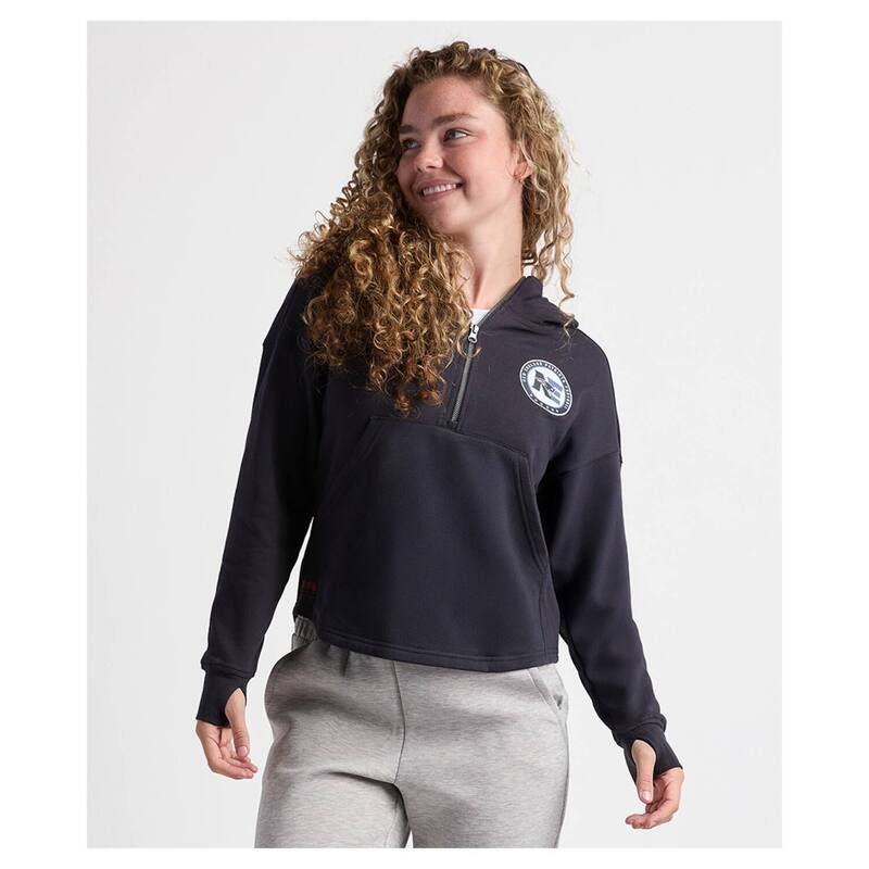 アンブランデッド レディース アウター パーカー・スウェット フリース Unbranded Womens Charles River x New England Patriots Navy Willow Fleece QuarterZip Hoodie Pat