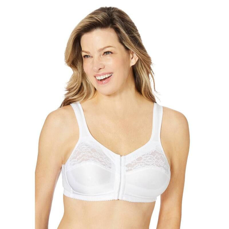 コンフォート チョイス レディース アンダーウェア ブラジャー プラスサイズ Comfort Choice Womens Plusizeasy Enhancer FrontClose Wireless Bra White ホワイト