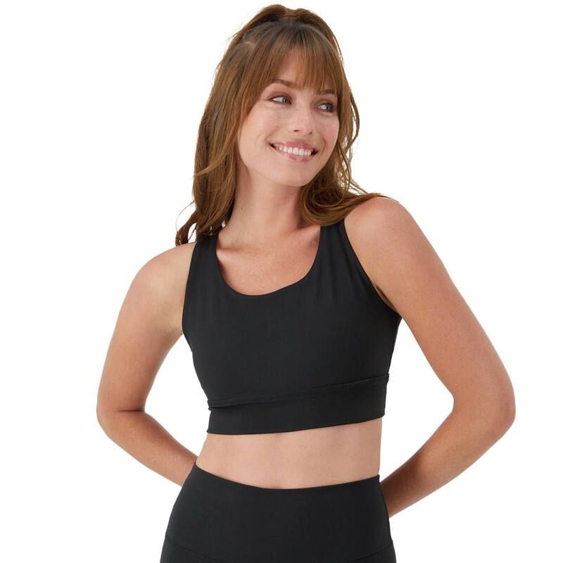 ヘインズ レディース アンダーウェア ブラジャー Womens Hanes Moves Racerback Crop Bralette SP121 Black ブラック