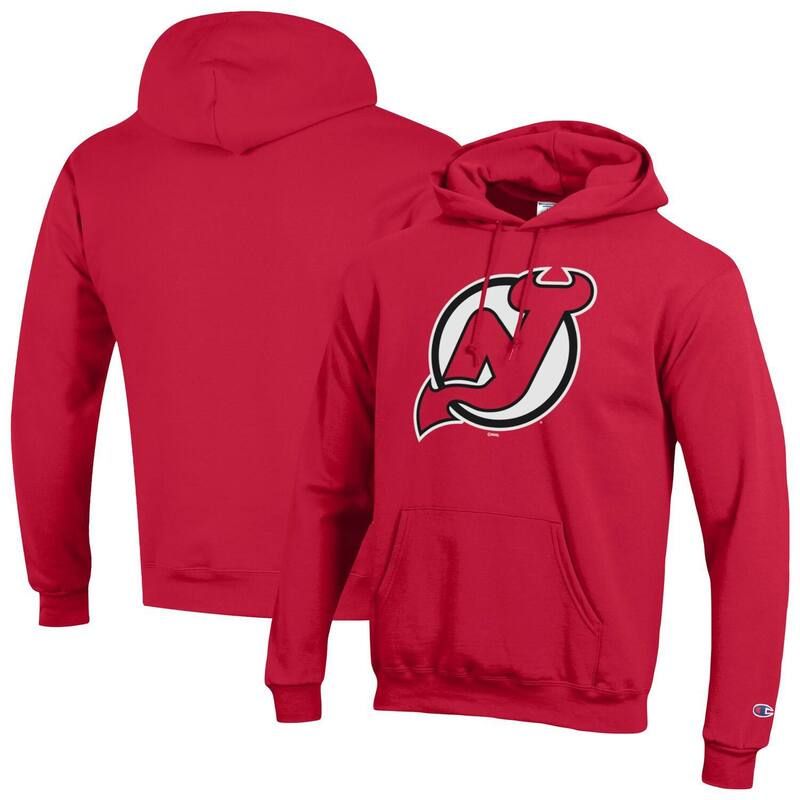 チャンピオン メンズ アウター パーカー・スウェット ジャージー ロゴ Mens Champion Red New Jersey Devils Primary Logo 1Hit Pullover Hoodie Nhl Red レッド