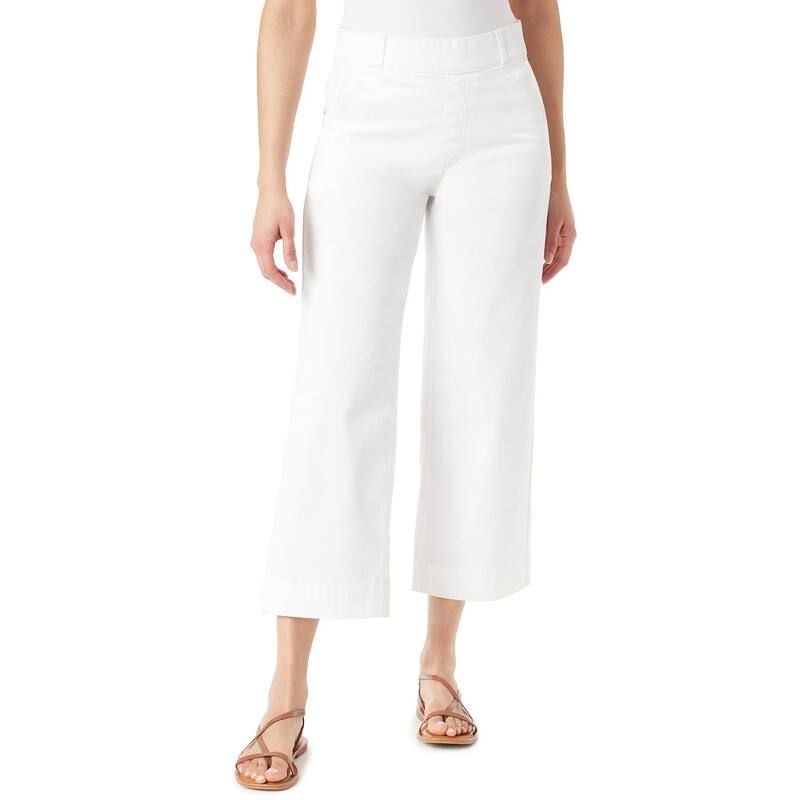 グロリアバンデービルト レディース ボトムス デニムパンツ ワイドレッグ ジーンズ Womens Gloria Vanderbilt Shapeffect Patch Pocket Wide Leg Crop Jeans Vintage White ホワイト