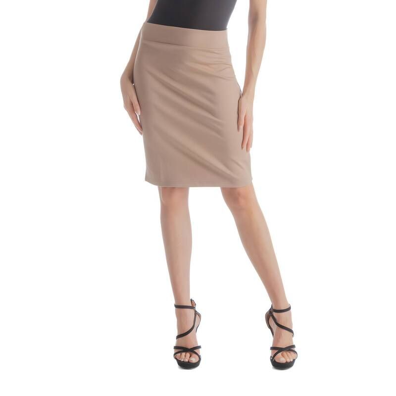 24 セブンコンフォート レディース ボトムスカート ミディ Womens 24Seven Comfort Apparelastic Waist Midi Pencil Skirt Mocha モカ