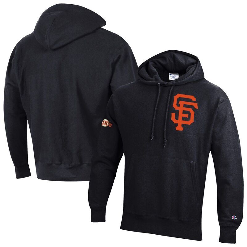 チャンピオン メンズ アウター パーカー・スウェット Mens Champion Black San Francisco Giants Reverse Weave Chenille Hoodie Gnt Black ブラック