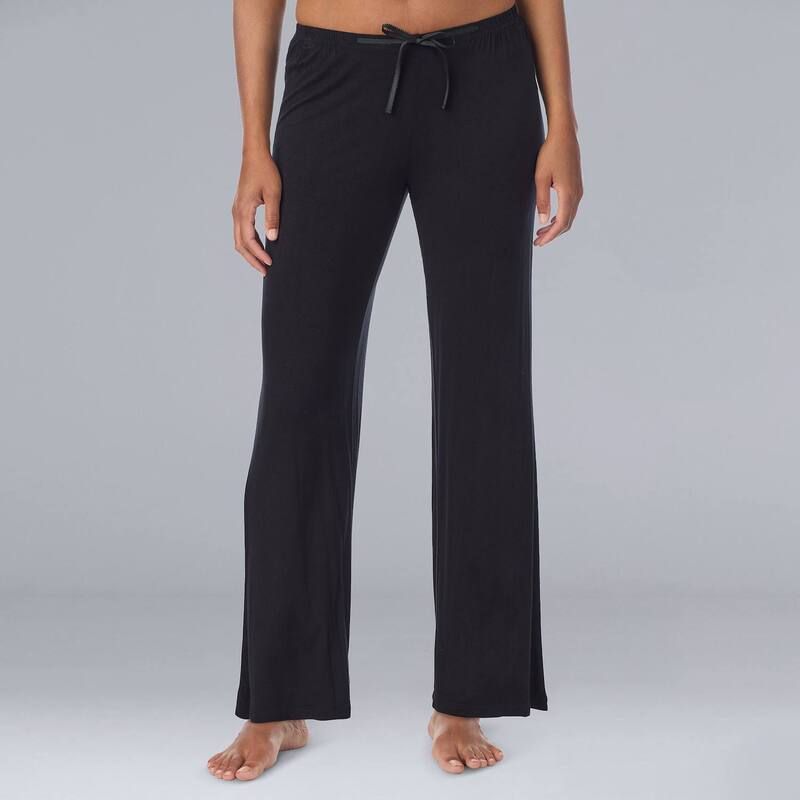 ヴェラウォン レディース アンダーウェア ナイトウェア プチ パンツ Petite Size Simply Vera Wang Basic Luxury Pajama Pants Black ブラック