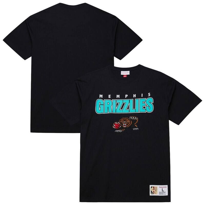 ミッチェルネス メンズ トップス Tシャツ Mens Mitchell Ness Black Memphis Grizzlies Hardwood Classics Throw It Back Premium TShirt Grz Black ブラック