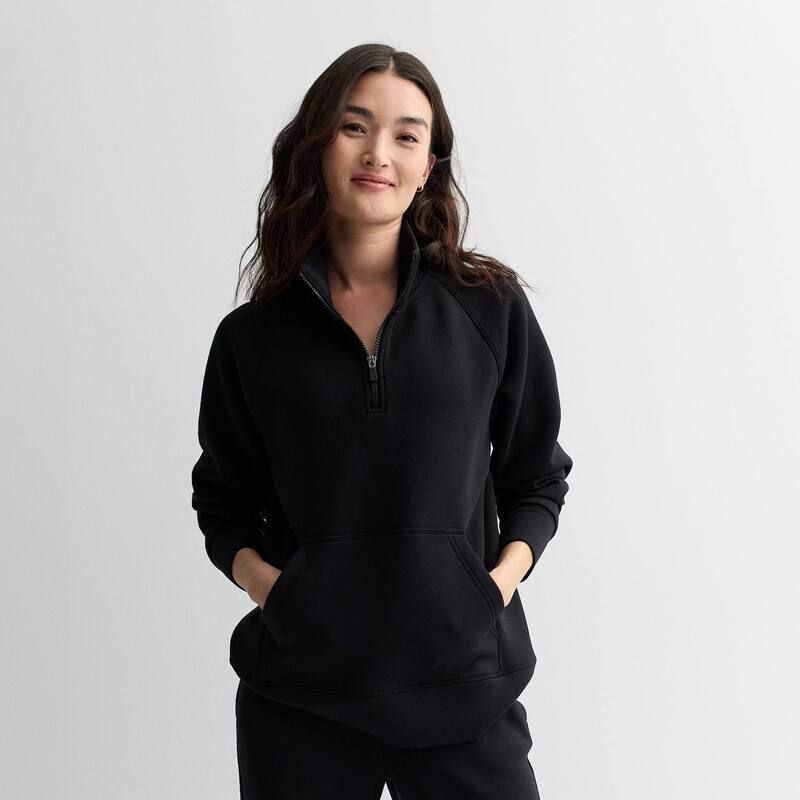 Tek Gear レディース トップス Tシャツ ハーフジップ Womens Tek Gear UltraComfort Half Zip Tunic Mineral Black ブラック