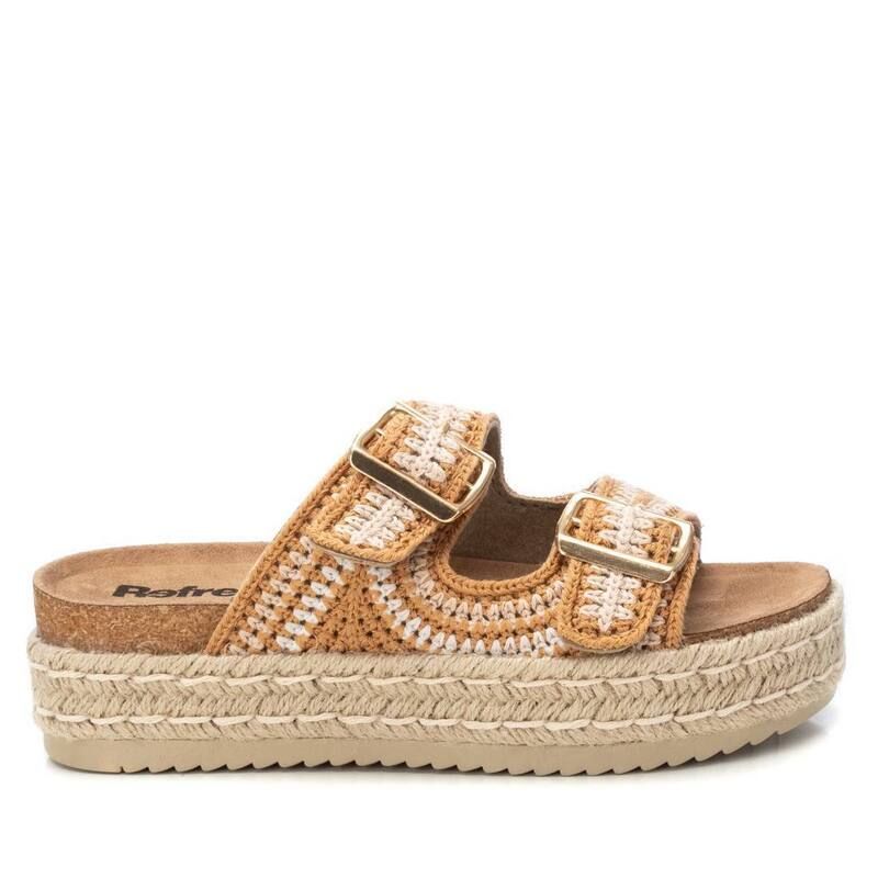 リフレッシュ レディース シューズ サンダル Refresh Womens Cork Footbed Crochet Sandals By Xti 172760 Beige ベージュ