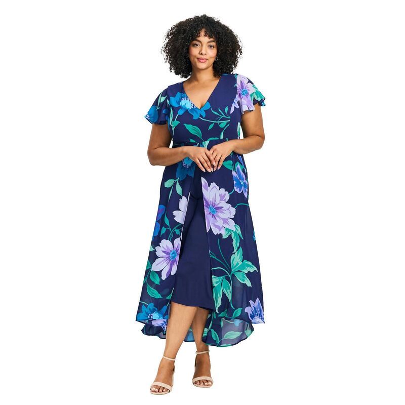 アベニュー レディース トップス ワンピース プラスサイズ ジャンプスーツ Avenue Womens Plusize Glam Jumpsuit Navy Floral ネイビー