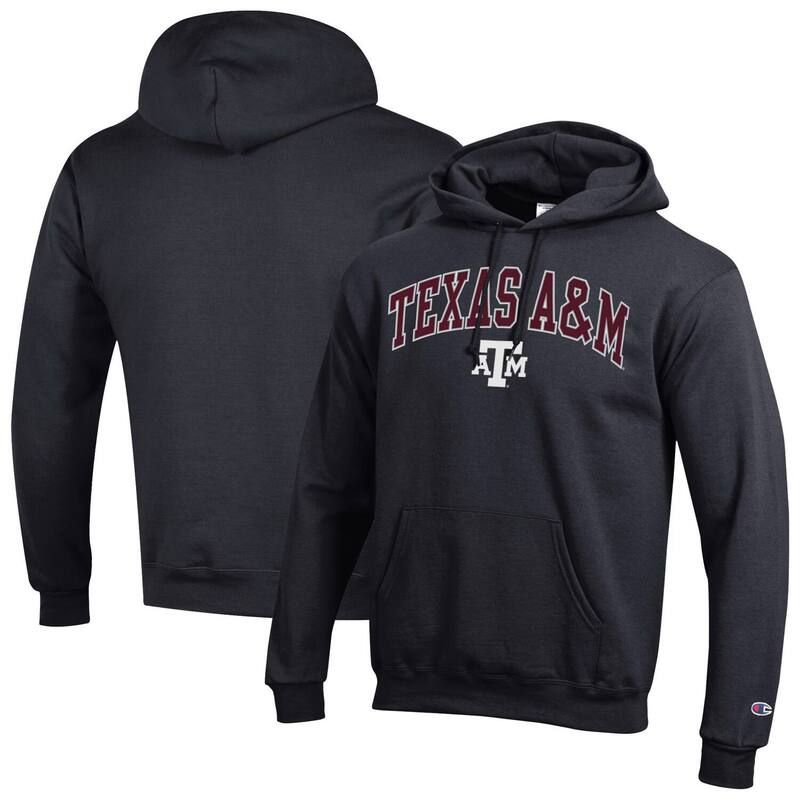 チャンピオン メンズ トップス Tシャツ ロゴ パーカー MensChampion Black Texas AM Aggies Arch Over Logo Pullover Hoodie Tam Black ブラック