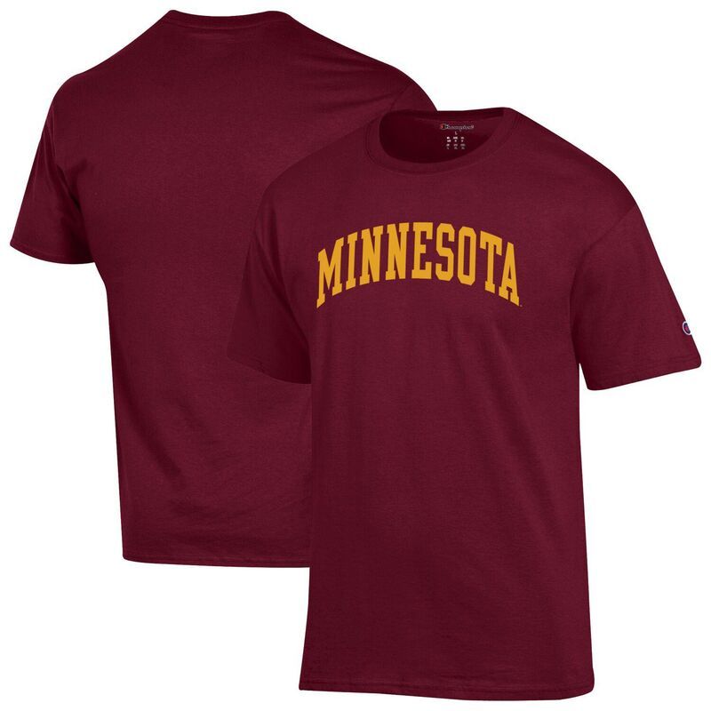 チャンピオン メンズ トップス Tシャツ Mens Champion Maroon Minnesota Golden Gophers Basic Arch TShirt Min Red レッド
