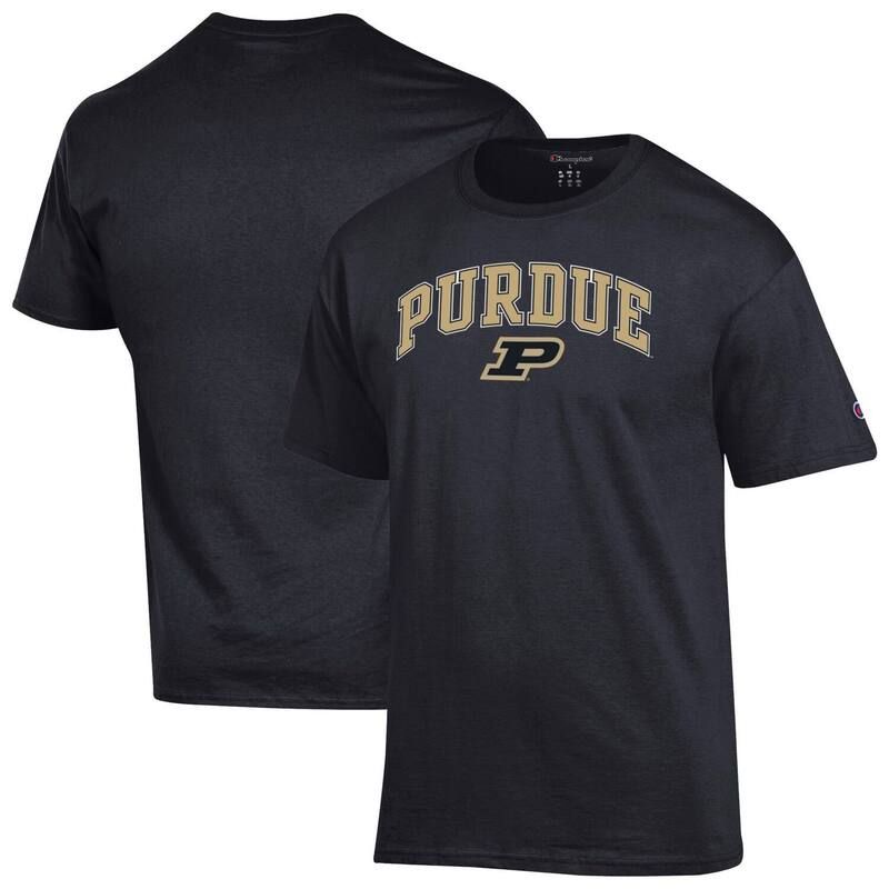 チャンピオン メンズ トップス Tシャツ ロゴ MensChampion Black Purdue Boilermakers Arched Logo TShirt Prd Black ブラック