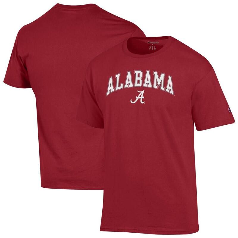 チャンピオン メンズ トップス Tシャツ ロゴ MensChampion Crimson Alabama Crimson Tide Arched Logo TShirt Ala Red レッド