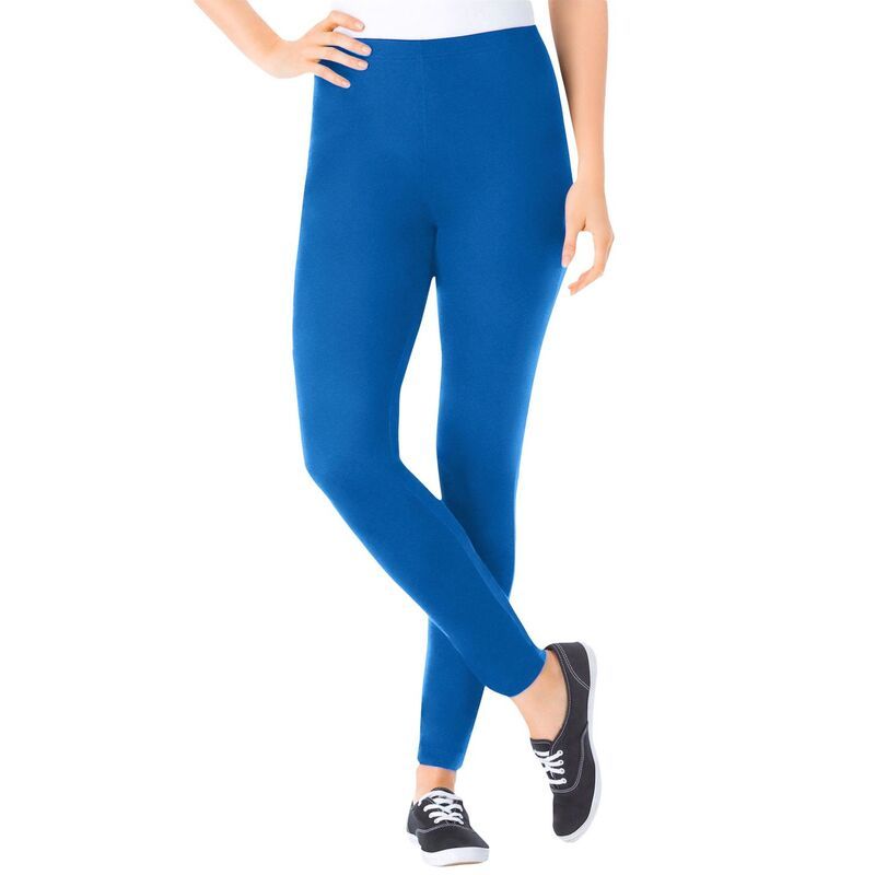 ウーマン ウィズイン レディース ボトムス カジュアルパンツ プラスサイズ プチ コットン Woman Within Womens Plusize Petite Stretch Cotton Legging Bright Cobalt コバルト