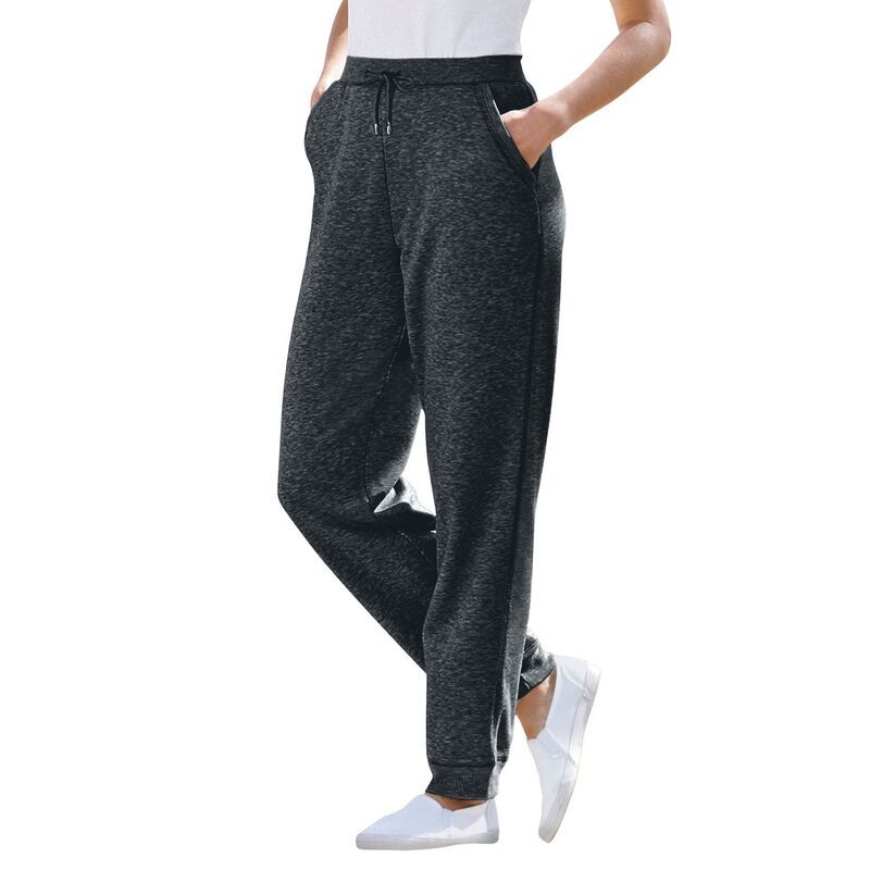 ウーマン ウィズイン レディース ボトムス カジュアルパンツ プラスサイズ トール フリース Woman Within Womens Plusize Tall Better Fleece Jogger Sweatpant Heather Charcoal チャ