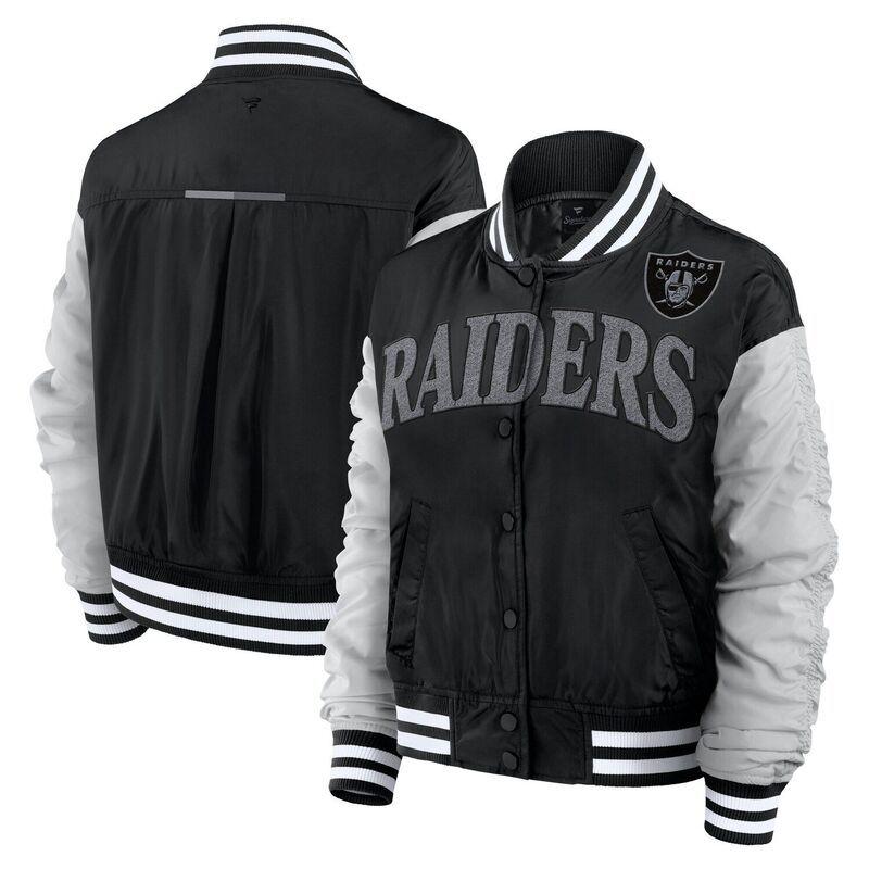 【送料無料】 ファナティクス レディース ジャケット・ブルゾン アウター Womens Fanatics Black Las Vegas Raiders Elements Wave FullSnap Jacket Lvr Black