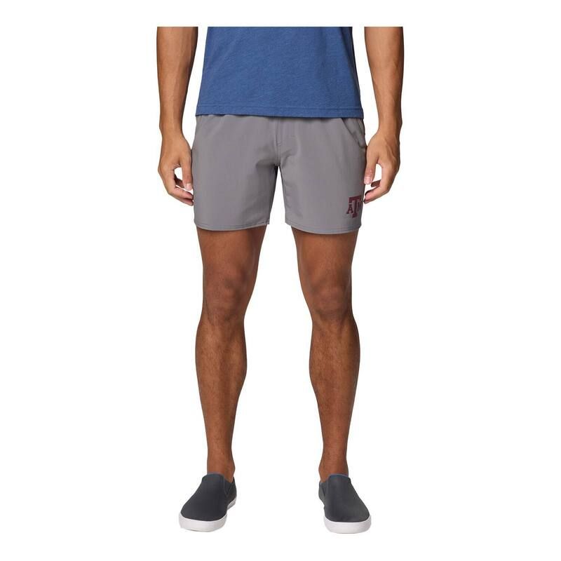 コロンビア メンズ ボトムス ハーフパンツ・ショーツ ショートパンツ Mens Columbia Gray Texas AM Aggies PFG Terminal Roamer OmniShade Stretch Shorts Tam Grey グレー