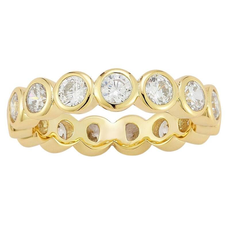 Sunkissed Sterling レディース アクセサリー リング Sunkissed Sterling 14k Gold Over Silver Bezel Set Cubic Zirconia Ringold Tone ゴールド