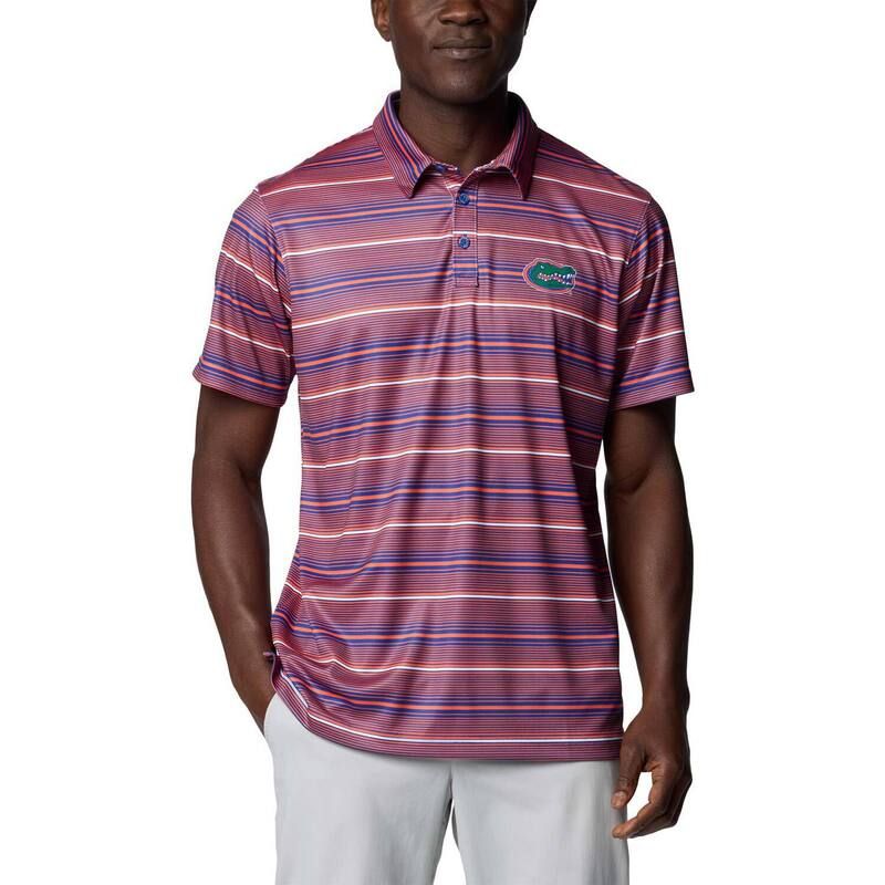 コロンビア メンズ トップス Tシャツ ポロシャツ Mens Columbia Orange Florida Gators PFG Super Terminal Tackle OmniShade Stripe Polo Fld Orange オレンジ