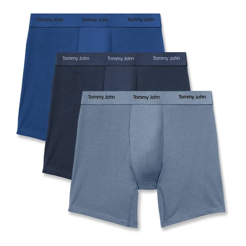 トミージョン メンズ アンダーウェア ボクサーパンツ Mens Tommy John 3Pack Luxe Modal Boxer Briefs Blue Quartz Blues Trop ブルー