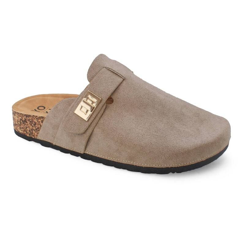 ヨキ レディース シューズ サンダル スエード Yoki Gila103 Womens Faux Suede Slip On Clogs Taupe トープ