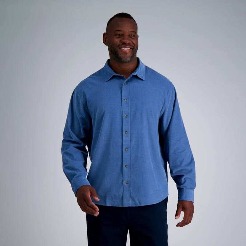 ハガー メンズ トップス Tシャツ コーデュロイ トール コットン Big Tall Haggar Long Sleeve Casual Cotton Corduroy Shirt Medium Blue ブルー