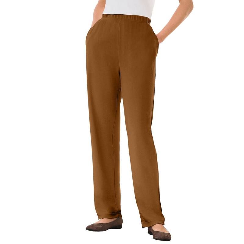 ウーマン ウィズイン レディース ボトムス カジュアルパンツ ストレート プラスサイズ トール ニット Woman Within Womens Plusize Tall 7Day Knit Straight Leg Pantoffee