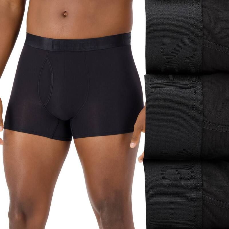 ヘインズ メンズ アンダーウェア ボクサーパンツ Mens Hanes 3Pack Originals Ultimate SuperSoft Short Leg Boxer Brief Underwear Black ブラック