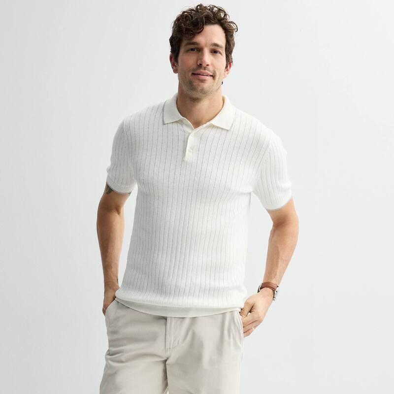 ソノマ メンズ トップス Tシャツ ポロシャツ セーター Mensonoma Goods For Life Tipped Sweater Polo Ivory Grey Tipped アイボリー