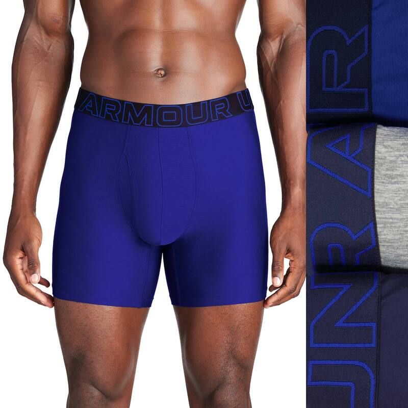 アンダーアーマー メンズ アンダーウェア ボクサーパンツ Mens Under Armour 3pack Performance Tech 6in Boxer Briefs Royal