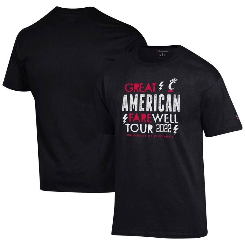 チャンピオン メンズ トップス Tシャツ Mens Champion Black Cincinnati Bearcats Farewell Tour TShirt Cin Black ブラック