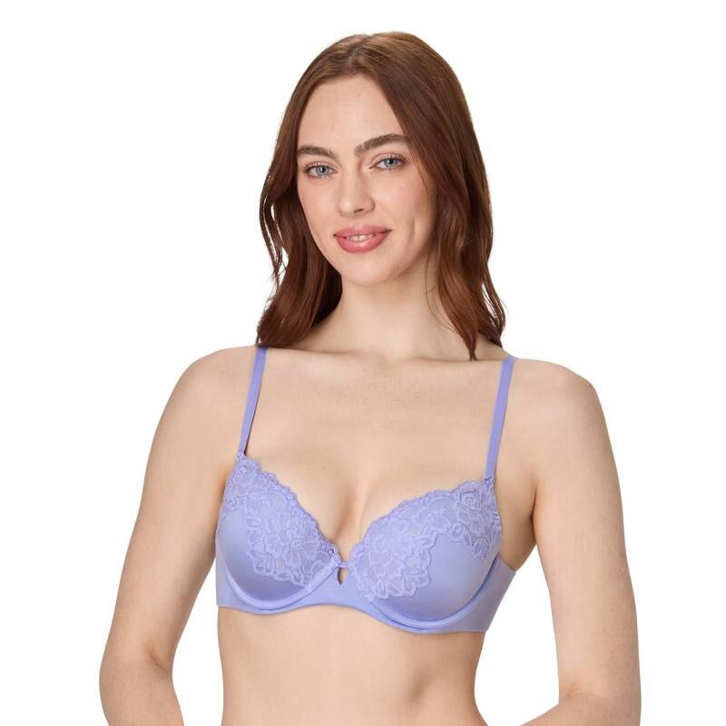 メイデンフォーム レディース アンダーウェア ブラジャー Maidenform Comfort Devotion Your Lift Underwire Bra DM1195 Blue With Lavender ブルー