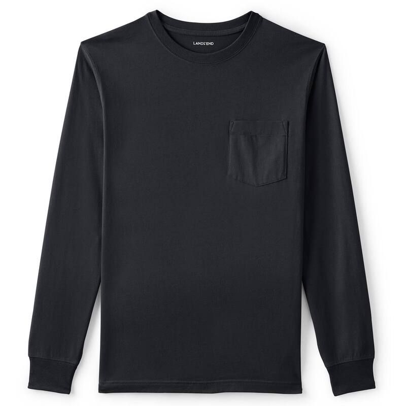 ランズエンド メンズ トップス Tシャツ Mens Lands End SuperT Pocketee Black ブラック