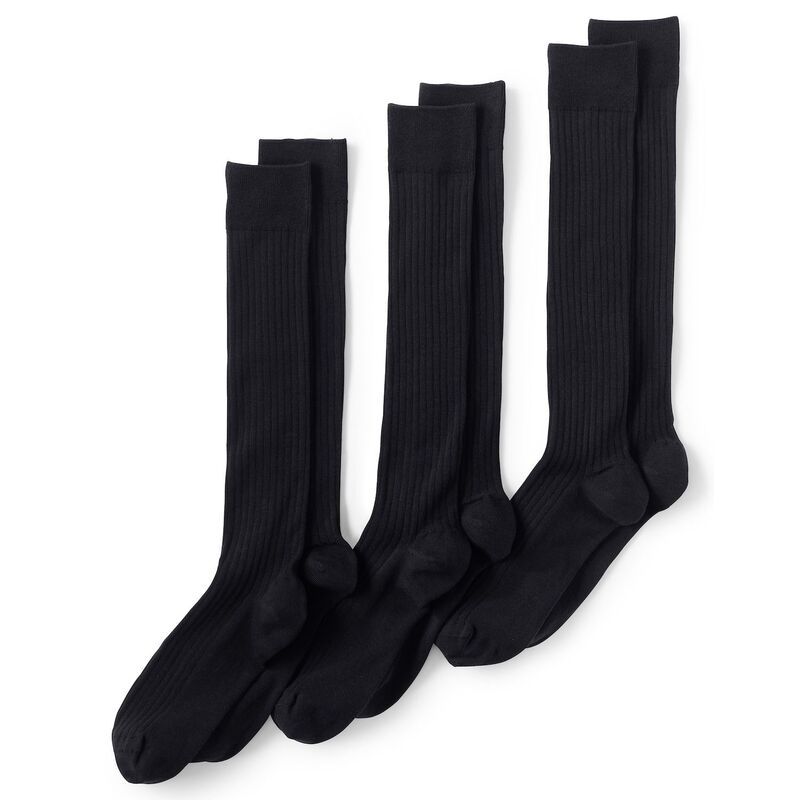 ランズエンド メンズ アンダーウェア 靴下 Mens Lands End Seamless Toe 3Pack Dressocks Black ブラック