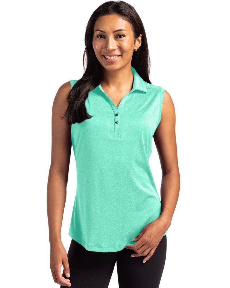 カッターアンドバック レディース トップス Tシャツ ポロシャツ ノースリーブ Cutter Buck Forge Recycled Womensleeveless Polo Fresh Mint Heather ヘザー