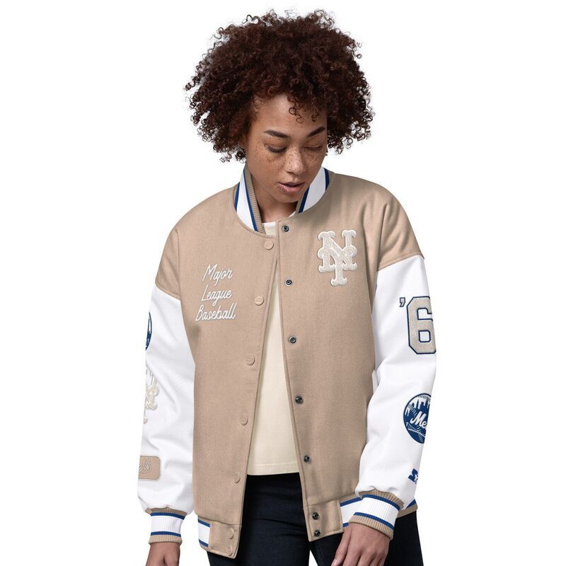 スターター レディース アウター ジャケット・ブルゾン Womenstarter Sand New York Mets Free Ball Varsity Jacket Met Multi マルチカラー 34,320円
