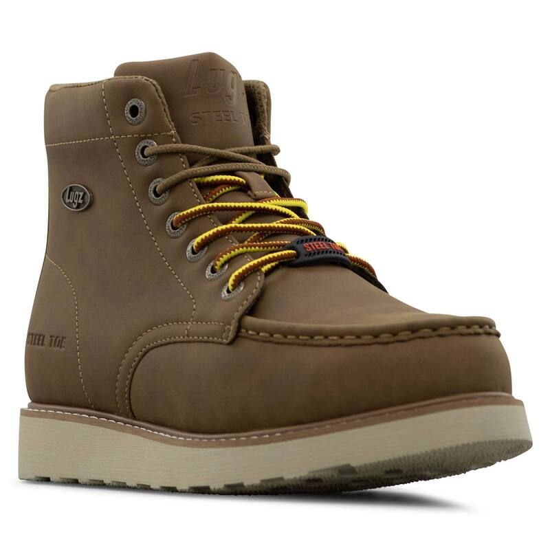 ラグズ メンズ シューズ ブーツ・レインブーツ Tシャツ Lugz Monterey Mensteel Toe Work Boots Dark Cashew Cream クリーム