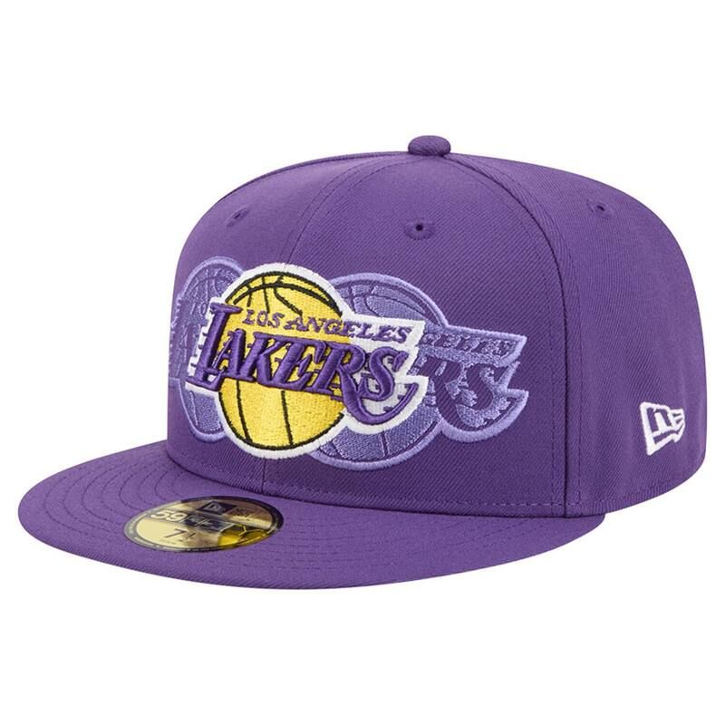 ニューエラ メンズ アクセサリー 帽子 Mens New Era Purple Los Angeles Lakers TriHit 59Fifty Fitted Hat Lak Purple パープル