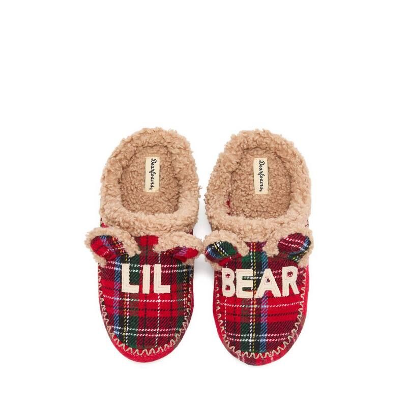 ディアフォームズ レディース シューズ サンダル Dearfoams Lil Bear Kids Closed Back Slippers Plaid チェック