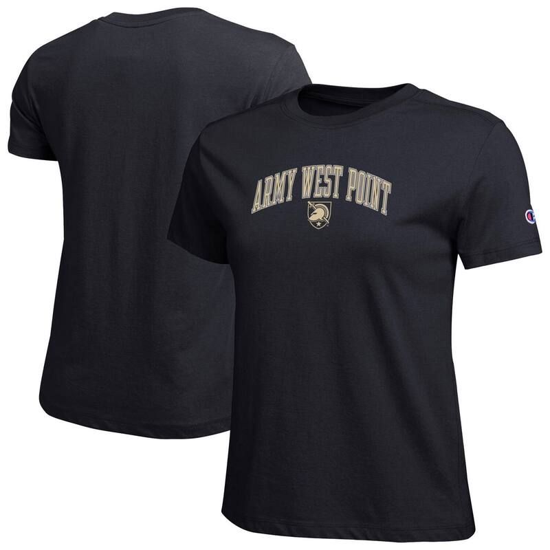 チャンピオン レディース トップス Tシャツ ロゴ Womens Champion Black Army Blacknights Arched Over Logo TShirt Nc2 Black ブラック