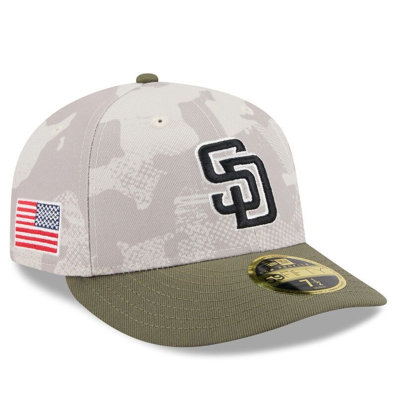 ニューエラ メンズ アクセサリー 帽子 Mens New Era Light BeigeOlive San Diego Padres 2025 Armed Forces Day Low Profile 59FIFTY Fitted Hat Pad Lt Bei
