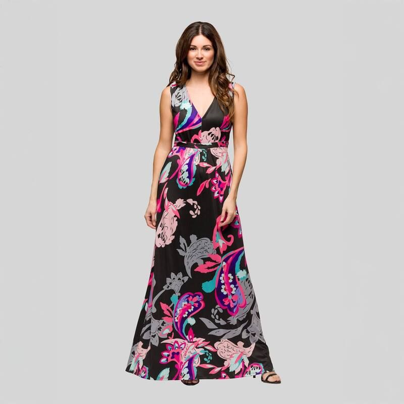 24 セブンコンフォート レディース トップス ワンピース Vネック ノースリーブ エンパイア マキシ Womens 24Seven Comfort Apparel VNeck Sleeveless Empire Waist Maxi Dress Pink M