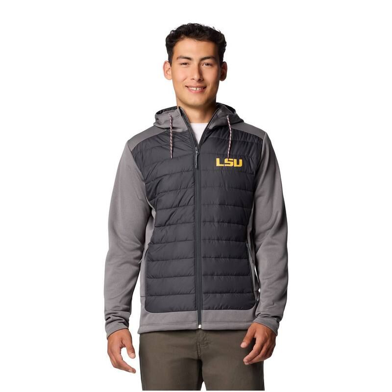 コロンビア メンズ アウター ジャケット・ブルゾン パーカー Mens Columbia CharcoalGray LSU Tigers OutShield Hybrid FullZip Hoodie Jacket Lsu Charco チャコール