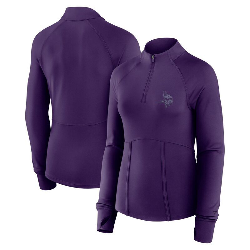 ファナティクス レディース トップス Tシャツ ジャケット Womens Fanatics Purple Minnesota Vikings Elements Raglan QuarterZip Jacket Mvk Purple パープル