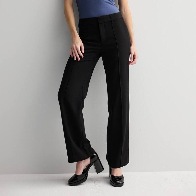 エスオー レディース ボトムス カジュアルパンツ ストレート Juniors SO Straight Leg Trousers Black ブラック
