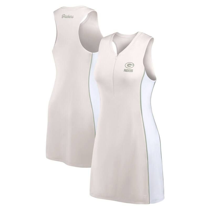 ファナティクス レディース トップス ワンピース Womens Fanatics Cream Green Bay Packerstudio Boost Athletic HalfZip Dress Pkr Beige ベージュ